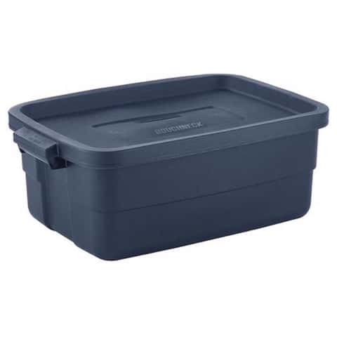 Load image into Gallery viewer, Rubbermaid Roughneck 10 gal Navy Storage Box 8.875 in. H X 15.875 in. W X 23.875 in. D Stackable
