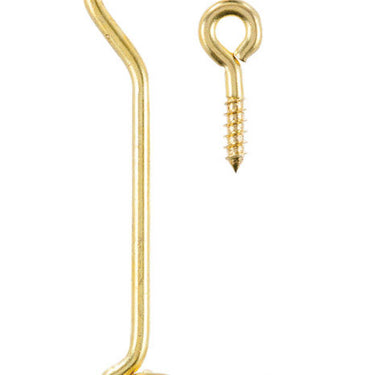 Ace 4 in. L Brass Gate Hook and Eye 1 pk