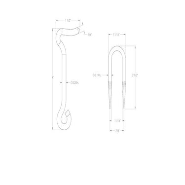 Ace 0.73 in. L Zinc Wire Staple Gate Hook 1 pk