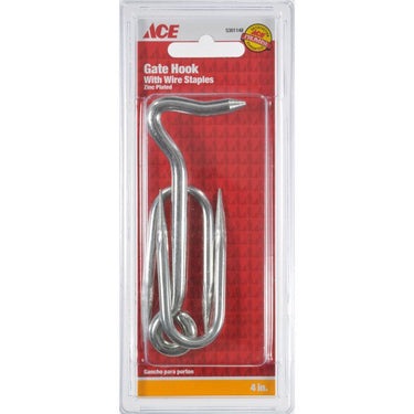 Ace 0.73 in. L Zinc Wire Staple Gate Hook 1 pk
