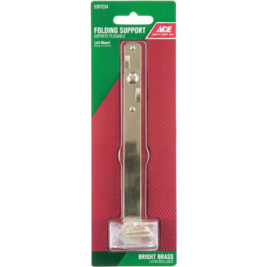Ace Bright Brass Folding Support Mount 9/16 in. 6.5 in. 1 pk