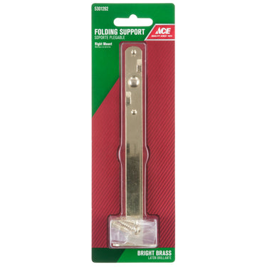 Ace Bright Brass Folding Support Mount 9/16 in. 6.5 in. 1 pk