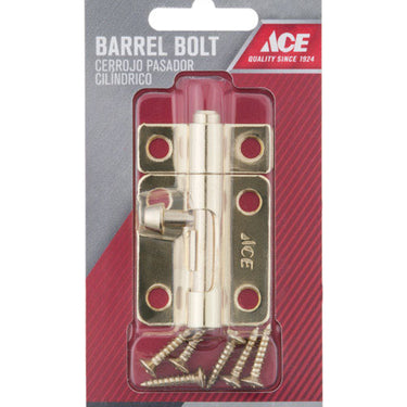 Ace 2.5 in. L Brass-Plated Steel Barrel Bolt 1 pk