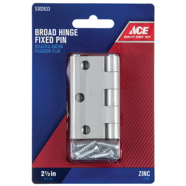 Ace 3 in. L Zinc-Plated Broad Hinge 2 pk