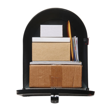 Architectural Mailboxes Stanley Jumbo Galvanized Steel Post Mount Black Mailbox