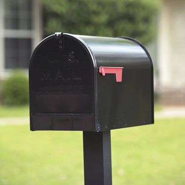 Architectural Mailboxes Stanley Jumbo Galvanized Steel Post Mount Black Mailbox