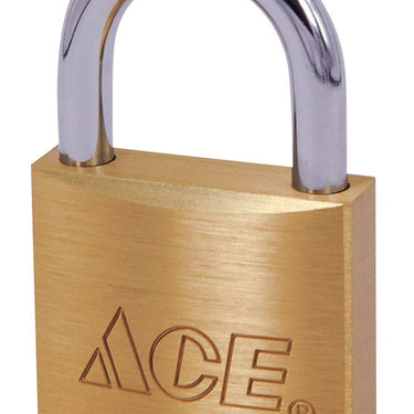 Ace 1-1/16 in. H X 1-1/8 in. W X 7/16 in. L Brass Double Locking Padlock