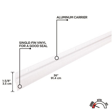 M-D Building Products White Aluminum Sweep For Doors 36 in. L X 1.38 in.
