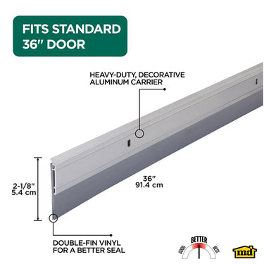 M-D Building Products Silver Aluminum Sweep For Doors 36 in. L X 2.13 in.