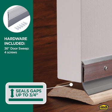 M-D Building Products Silver Aluminum Sweep For Doors 36 in. L X 2.13 in.