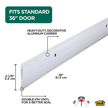 M-D Building Products White Aluminum/Vinyl Sweep For Doors 36 in. L X 2.13 in.