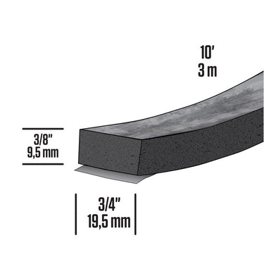 M-D Building Products Black Rubber Weather Stripping Tape For Doors and Windows 10 ft. L X 0.38 in.