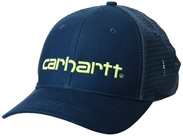Carhartt Canvas Mesh-Back Logo Graphic Cap (Night Blue)