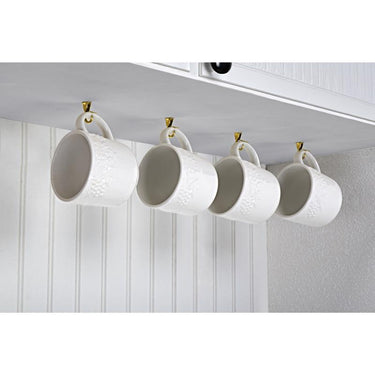 Ace Medium Bright Brass Gold Zinc 1 in. L Safety Cup Hook 10 lb 4 pk