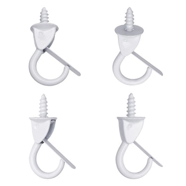 Ace Medium White Steel 1.375 in. L Cup Hook 10 lb 4 pk