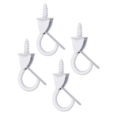 Ace Medium White Steel 1.375 in. L Cup Hook 10 lb 4 pk