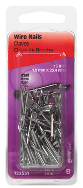 HILLMAN Anchor Wire 1 in. Wire Bright Steel Nail Flat Head