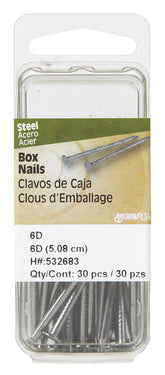HILLMAN 6D 2 in. Box Polished Steel Nail Large Head
