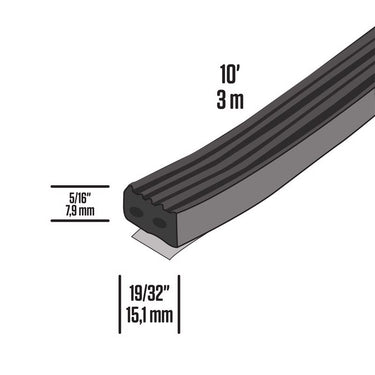 M-D Building Products Black EPDM Rubber Foam Weatherstrip For Auto and Marine 120 in. L X 0.31 in.
