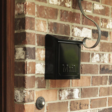 Architectural Mailboxes Townhouse Classic Galvanized Steel Wall Mount Black Mailbox