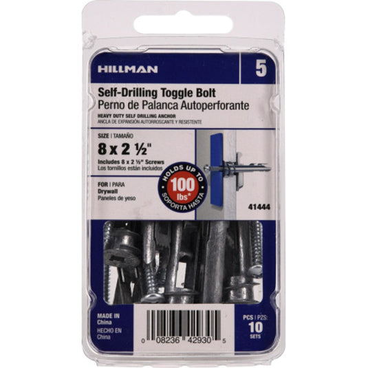 Hillman .138 in. D X 2-1/2 in. L Zinc Pan Head Zip Toggle Anchors 10 pk