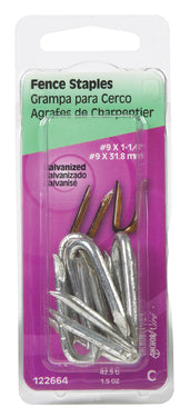 HILLMAN 1/4 in. W X 1-1/4 in. L Galvanized Steel Fence Staples 9 Ga. 1 oz 1-1/2 oz