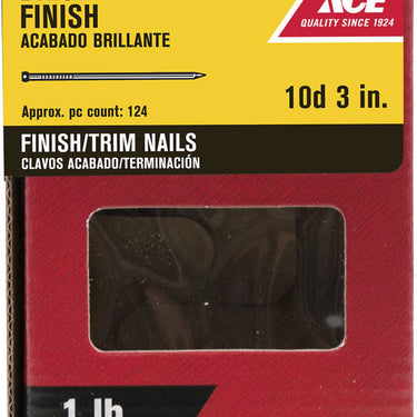 Ace 10D 3 in. Finishing Bright Steel Nail Countersunk Head 1 lb