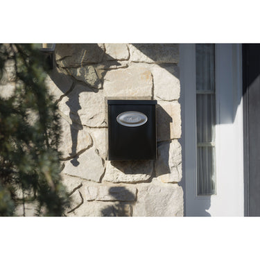Architectural Mailboxes Designer Classic Galvanized Steel Wall Mount Black Mailbox