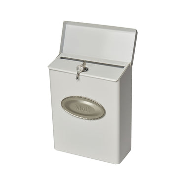 Architectural Mailboxes Designer Contemporary Galvanized Steel Wall Mount White Mailbox