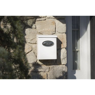 Architectural Mailboxes Designer Contemporary Galvanized Steel Wall Mount White Mailbox