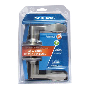 Schlage Accent Satin Nickel Entry Door Knob 1-3/4 in.