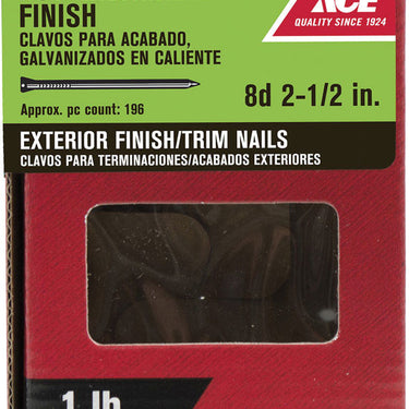 Ace 8D 2-1/2 in. Finishing Hot-Dipped Galvanized Steel Nail Countersunk Head 1 lb