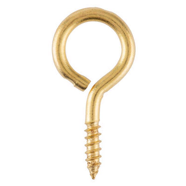 Ace 1/8 in. D X 1-3/16 in. L Polished Brass Screw Eye 13 lb. cap. 5 pk