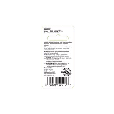 Ace 1/8 in. D X 1-3/16 in. L Polished Brass Screw Eye 13 lb. cap. 5 pk