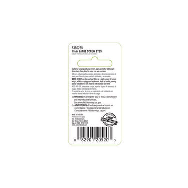 Ace 5/32 in. D X 1-7/16 in. L Zinc-Plated Steel Screw Eye 45 lb. cap. 8 pk