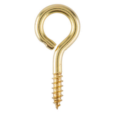 Ace 5/32 in. D X 1-7/16 in. L Polished Brass Screw Eye 30 lb. cap. 3 pk