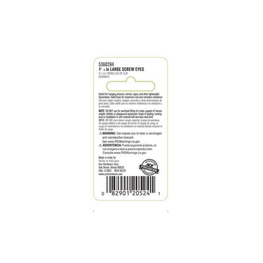Ace 3/16 in. D X 1-5/8 in. L Polished Brass Screw Eye 45 lb. cap. 3 pk