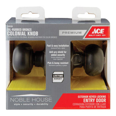 Ace Colonial Oil Rubbed Bronze Entry Door Knob 1-3/4 in.