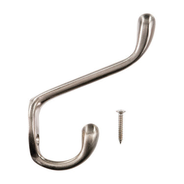 Ace 3-1/2 in. L Satin Nickel Silver Metal Large Garment Hook 1 pk