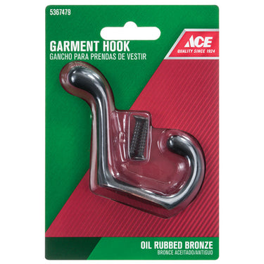 Ace 3 in. L Oil Rubbed Bronze Brown Brass Medium Heavy Duty Coat and Hat Hook 1 pk