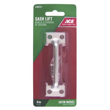 Ace 4 in. L Satin Nickel Nickel Universal Sash Lift Handle 1 pk