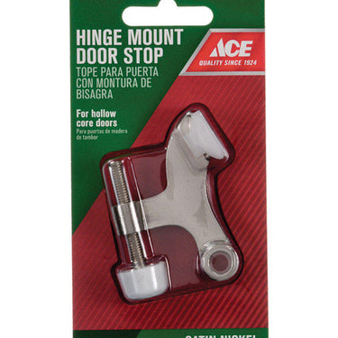 Ace Metal Satin Nickel Silver Hinge Pin Door Stop Mounts to door and wall 0 in.