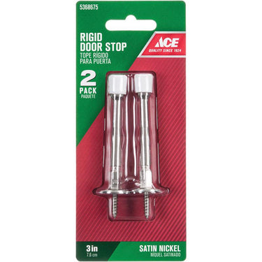 Ace 3 in. W Metal Satin Nickel Bronze Rigid Door Stop Mounts to door and wall 1/8 in.