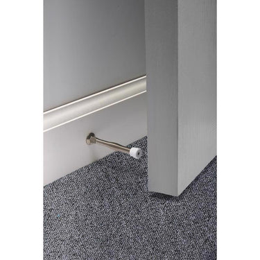 Ace 3 in. W Metal Satin Nickel Silver Spring Door Stop Mounts to door and wall 0 in.
