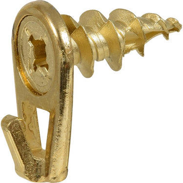 HILLMAN Brass-Plated Gold Drywall Picture Hook 35 lb 4 pk