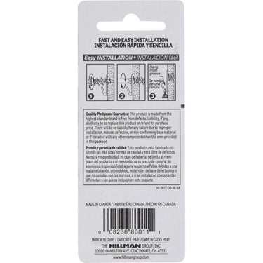 HILLMAN Brass-Plated Gold Drywall Picture Hook 35 lb 4 pk