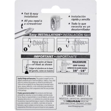 HILLMAN Wall Driller White Drywall Picture Hook 50 lb 6 pk
