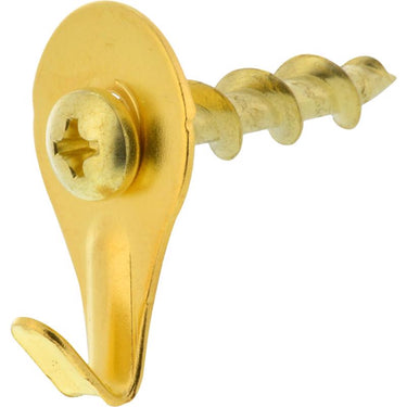 HILLMAN WALL DOG Brass-Plated Gold Self-Drilling Picture Hanger 50 lb 3 pk