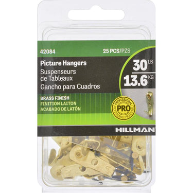 HILLMAN Brass-Plated Gold Professional Picture Hanger 30 lb 25 pk