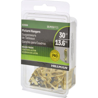 HILLMAN Brass-Plated Gold Professional Picture Hanger 30 lb 25 pk